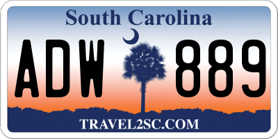 SC license plate ADW889