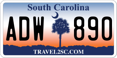 SC license plate ADW890