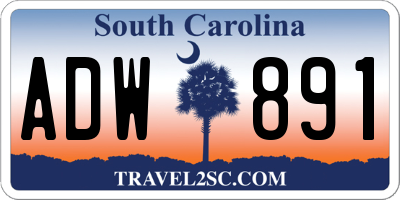 SC license plate ADW891