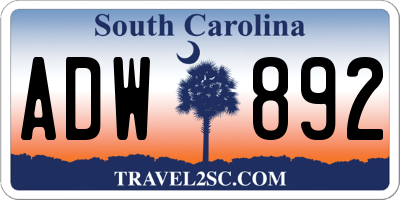 SC license plate ADW892