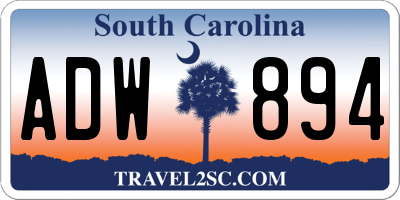 SC license plate ADW894