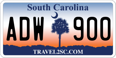 SC license plate ADW900