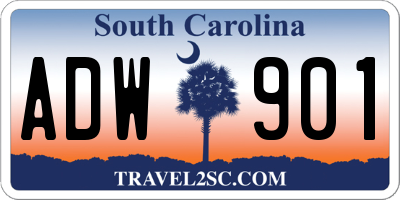 SC license plate ADW901
