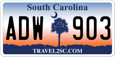 SC license plate ADW903