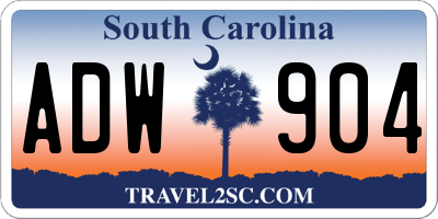 SC license plate ADW904