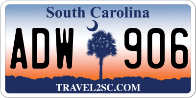 SC license plate ADW906