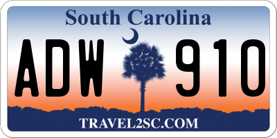 SC license plate ADW910