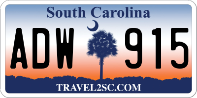 SC license plate ADW915