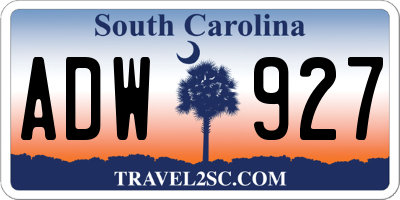 SC license plate ADW927
