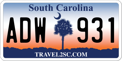 SC license plate ADW931