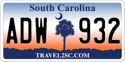 SC license plate ADW932