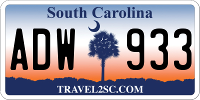 SC license plate ADW933