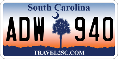 SC license plate ADW940