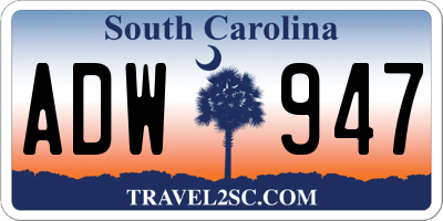 SC license plate ADW947