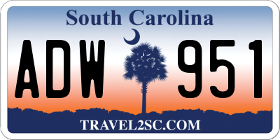 SC license plate ADW951