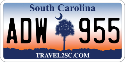 SC license plate ADW955