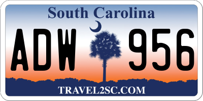 SC license plate ADW956