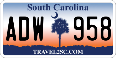 SC license plate ADW958