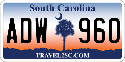 SC license plate ADW960