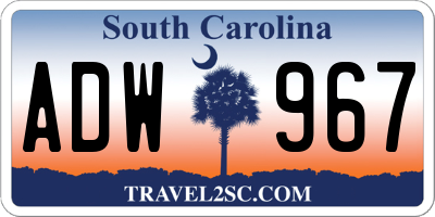 SC license plate ADW967
