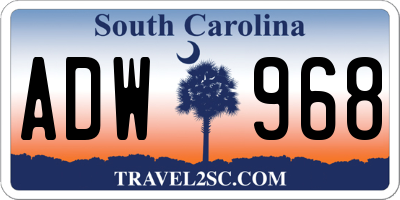SC license plate ADW968