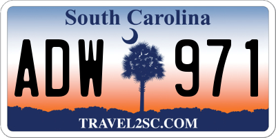 SC license plate ADW971