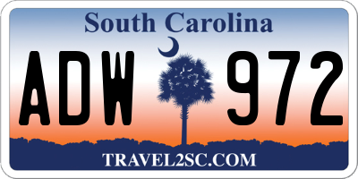 SC license plate ADW972