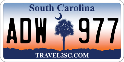 SC license plate ADW977