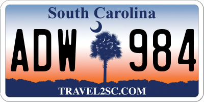 SC license plate ADW984