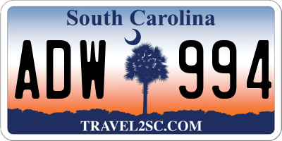 SC license plate ADW994
