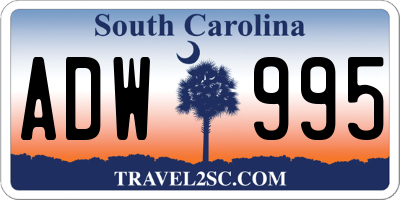 SC license plate ADW995