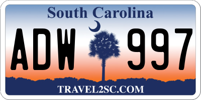 SC license plate ADW997