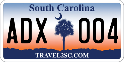 SC license plate ADX004