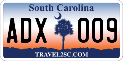 SC license plate ADX009