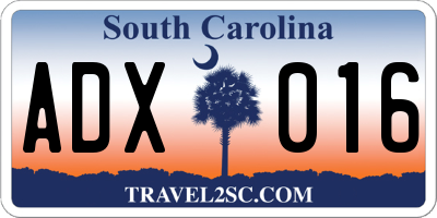 SC license plate ADX016