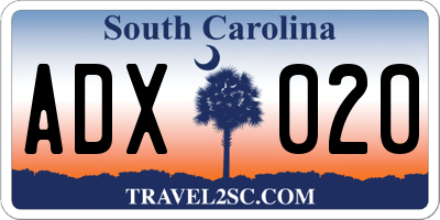 SC license plate ADX020