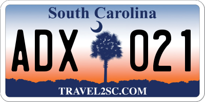 SC license plate ADX021