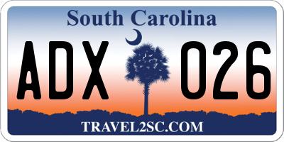 SC license plate ADX026
