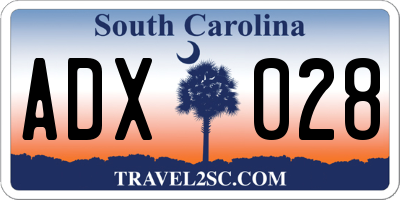 SC license plate ADX028