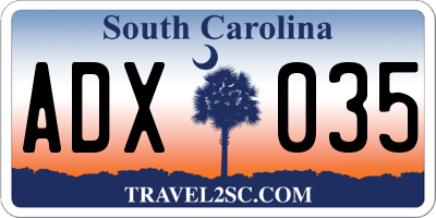 SC license plate ADX035
