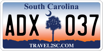 SC license plate ADX037