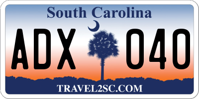 SC license plate ADX040