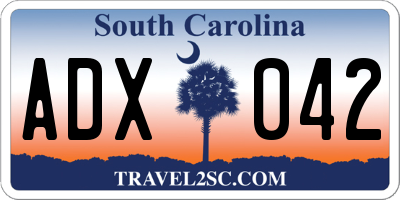 SC license plate ADX042