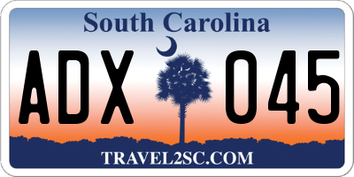 SC license plate ADX045
