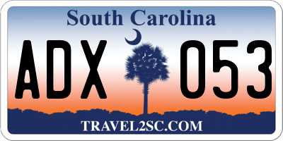 SC license plate ADX053