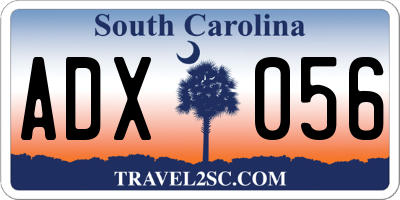 SC license plate ADX056