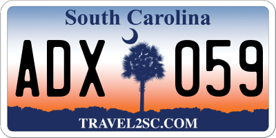SC license plate ADX059