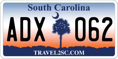 SC license plate ADX062