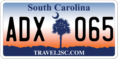 SC license plate ADX065