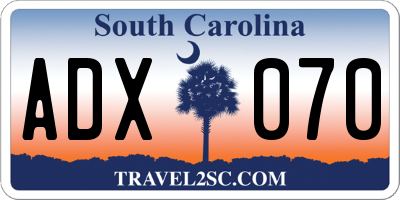 SC license plate ADX070